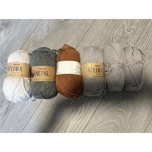 Lot of 6 Drops Yarn Balls – Nepal, Lima, Merino, Wool, Alpaca